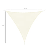 easycomfort easycomfort tenda da sole triangolare in hdpe crema 4x4x4m
