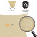easycomfort easycomfort tenda da sole triangolare tenda a vela anti uv beige 5x5x5m