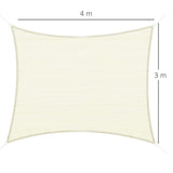 easycomfort easycomfort vela da giardino rettangolare in hdpe crema 3x4m
