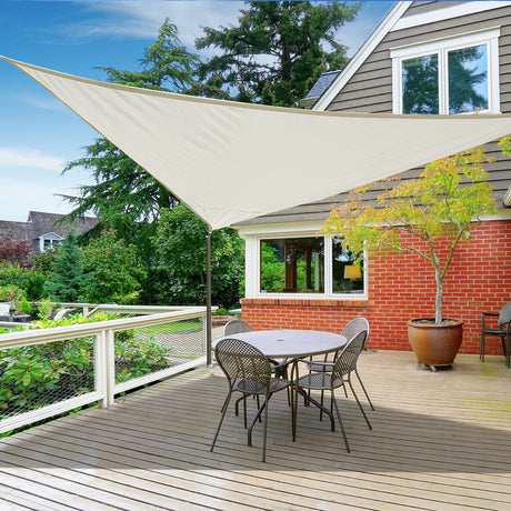 easycomfort easycomfort tenda da sole triangolare crema 6x6x6m