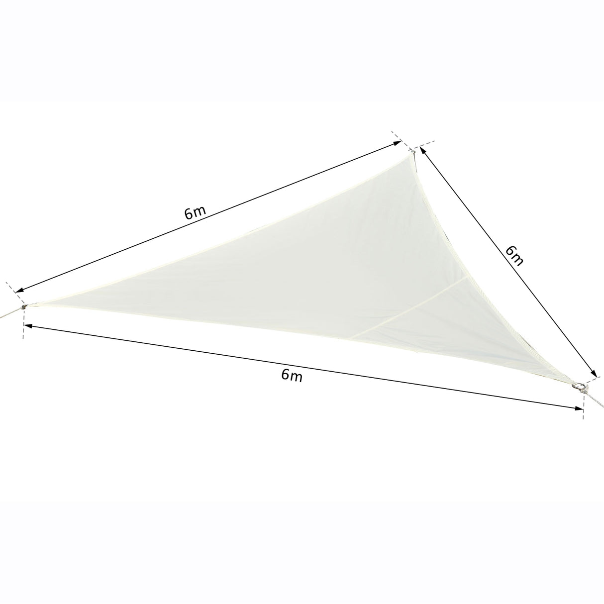 easycomfort easycomfort tenda da sole triangolare crema 6x6x6m