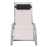easycomfort easycomfort lettino sdraio pieghevole reclinabile con materassino e poggiatesta telaio in alluminio bianco e nero