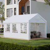 easycomfort easycomfort tendone per feste 6x4m con pareti rimovibili porte e 6 finestre bianco