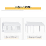 easycomfort easycomfort tendone per feste 6x4m con pareti rimovibili porte e 6 finestre bianco