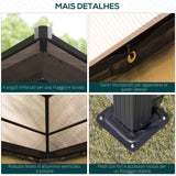 easycomfort gazebo di lusso in alluminio tendone da giardino 300x360x265cm