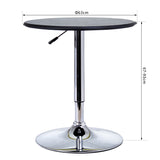 easycomfort easycomfort tavolino da bar cromato tavolo rotondo regolabile in altezza con sistema lift up piano rotondo girevole 360 63x67 93cm ean 8054111841238