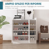 easycomfort easycomfort armadio scarpiera bianca salvaspazio e moderna in legno per 12 paia di scarpe 4 ripiani aperti 83 x 30 x 90cm bianca ean 8054111846875