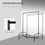 easycomfort easycomfort rella appendiabiti attaccapanni in metallo stand per vestiti con rotelle nero 150x60x170cm ean 8054111845250