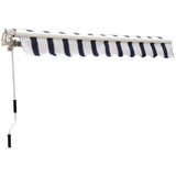 easycomfort easycomfort tenda da sole avvolgibile a parete manuale a righe blu e bianco 2.5x2m