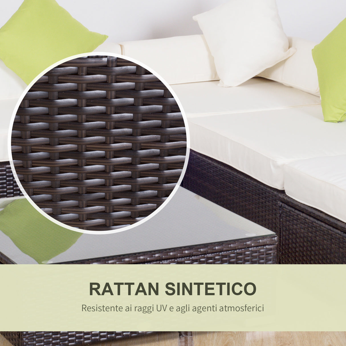 easycomfort easycomfort mobili da giardino in rattan pe con divano angolare e pouf con cuscini telaio set da 18 pezzi marrone
