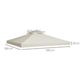 easycomfort easycomfort tetto di ricambio impermeabile per gazebo da giardino doppio tetto 3x3m crema