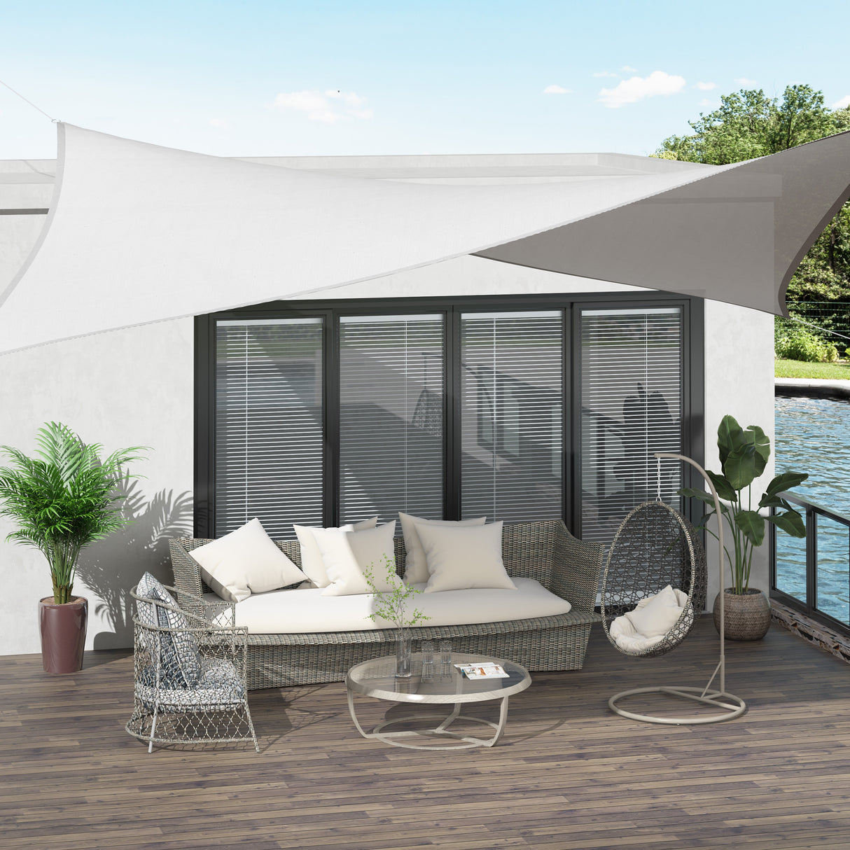 easycomfort easycomfort tende da sole a vela rettangolare protezione raggi uv in pe crema 4x6m