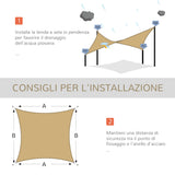 easycomfort easycomfort tende da sole a vela rettangolare protezione raggi uv in pe sabbia 4x6m