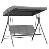easycomfort easycomfort dondolo 3 posti con baldacchino in acciaio e tessuto poliestere grigio 178x111x155cm
