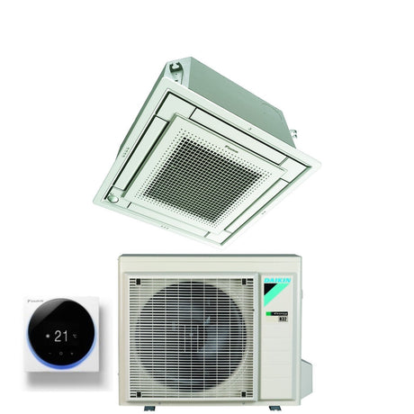 Vollflache Kassetten-Klimaanlage von Daikin, 21.000 BTU, FFA60A9 R-32, optionales WLAN mit weißem Gitter im Lieferumfang enthalten, Klasse A+/A+ – italienische Garantie