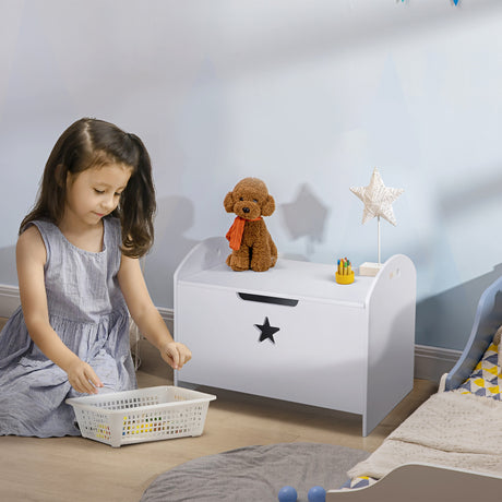easycomfort easycomfort baule contenitore portagiochi per cameretta bambini in legno bianco 62 x 40 x 46 5cm