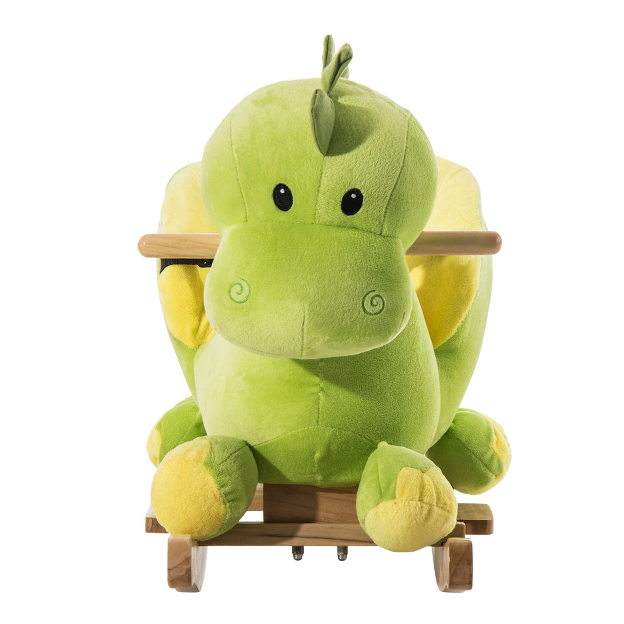 easycomfort easycomfort drago a dondolo in legno per i bambini verde e giallo