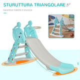easycomfort easycomfort scivolo per bambini con canestro basket per interno ed esterno in pp e hdpe eta 2 4 anni 147x82x85 5cm grigio e blu