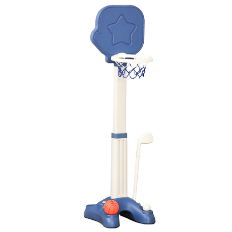 easycomfort easycomfort gioco 2 in 1 canestro per bambini con altezza regolabile e set golf eta 2 5 anni 46x41x116 153cm bianco e blu