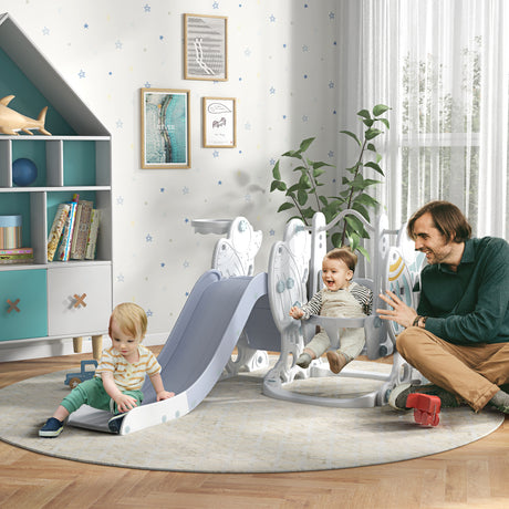 easycomfort easycomfort gioco per bambini 18 48 mesi set 3 in 1 in plastica con altalena scivolo e canestro 150x185x92 cm