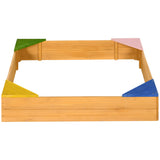 easycomfort easycomfort sabbiera per bambini da 4 posti in legno di abete con design senza fondo 109x109x19 8 cm
