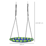 easycomfort easycomfort altalena per bambini da 3 8 anni da giardino 100cm e corde regolabili blu