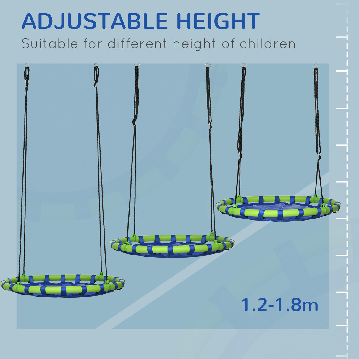 easycomfort easycomfort altalena per bambini da 3 8 anni da giardino 100cm e corde regolabili blu