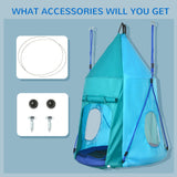 easycomfort easycomfort altalena da giardino con tenda per bambini da 3 8 anni 100cm e corde regolabili blu