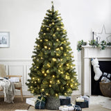 le stelle albero di natale artificiale verde h 210cm x l 102cm pino super folto con 280 luci led incorporate e base effetto legno