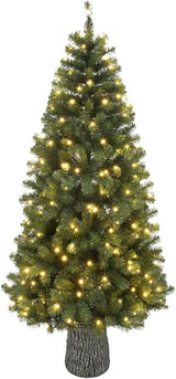 le stelle albero di natale artificiale verde h 240cm x l 117cm pino super folto con 350 luci led incorporate e base effetto legno