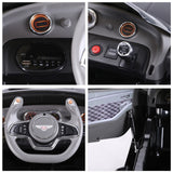 easycomfort easycomfort macchina elettrica per bambini bentley con 2 portiere guida manuale e telecomando fari e suoni 108x60x43cm nero