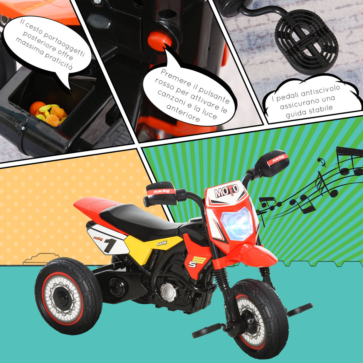 easycomfort easycomfort triciclo a pedali per bambini eta 18 36 mesi rosso