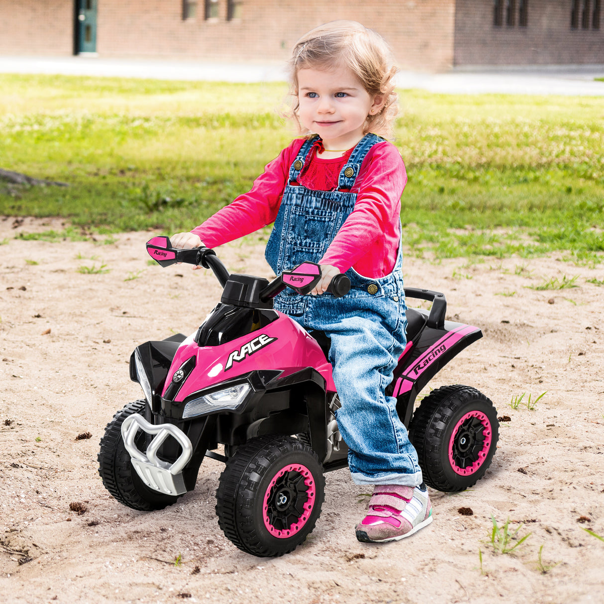 easycomfort easycomfort quad giocattolo per bambini cavalcabile con luci e suoni movimento a spinta eta consigliata 18 36 mesi rosa 67 5x38x 44cm
