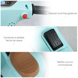 easycomfort easycomfort moto elettrica per bambini con licenza ufficiale vespa batteria 6v fari e clacson per bimbi da 18 36 mesi verde 66 5x38x52cm