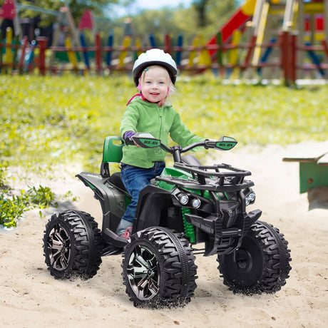 easycomfort easycomfort quad per bambini elettrico 12v con fari e batteria ricaricabile eta 3 5 anni 100x65x73cm verde