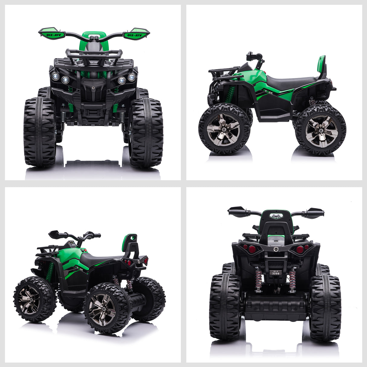 easycomfort easycomfort quad per bambini elettrico 12v con fari e batteria ricaricabile eta 3 5 anni 100x65x73cm verde