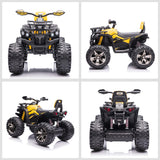 easycomfort easycomfort quad per bambini elettrico 12v con fari e batteria ricaricabile eta 3 5 anni 100x65x73cm giallo