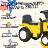easycomfort easycomfort trattore giocattolo per bambini cavalcabile con rimorchio rastrello e pala gioco educativo per bimbi 12 36 mesi 91x29x44cm giallo