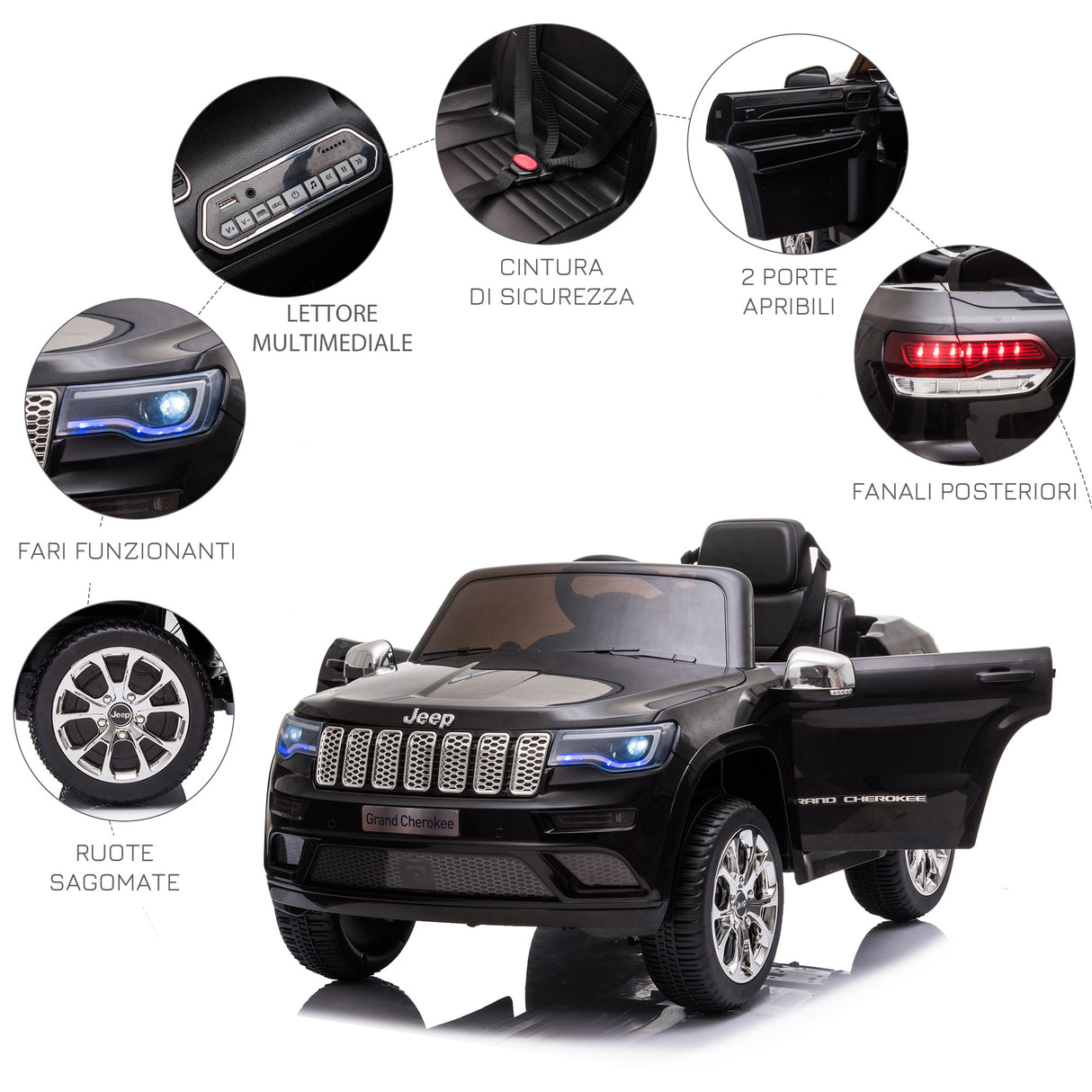 easycomfort easycomfort macchina elettrica jeep per bambini 12v guida manuale e con telecomando nero