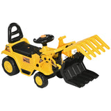 easycomfort easycomfort escavatore per bambini 3 4 anni con pinza pulsante per suoni e spazio portaoggetti 83x27x39 cm giallo e nero