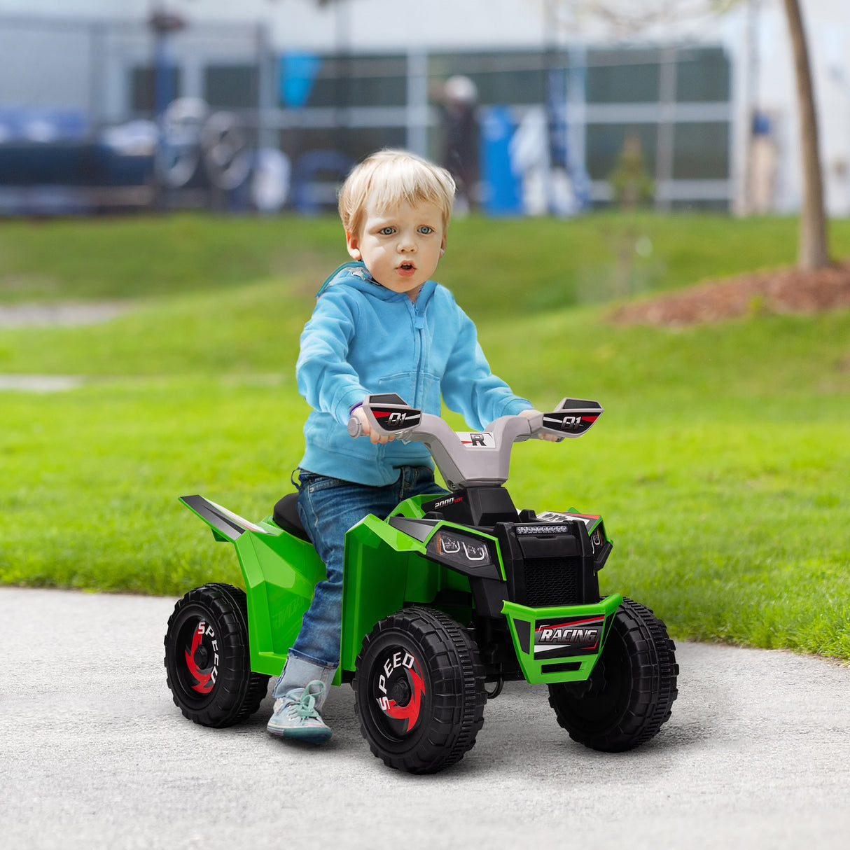 easycomfort easycomfort quad per bambini 18 36 mesi in pp e metallo velocita max 2 5 kmh 70x41 5x48 5 cm verde grigio e nero