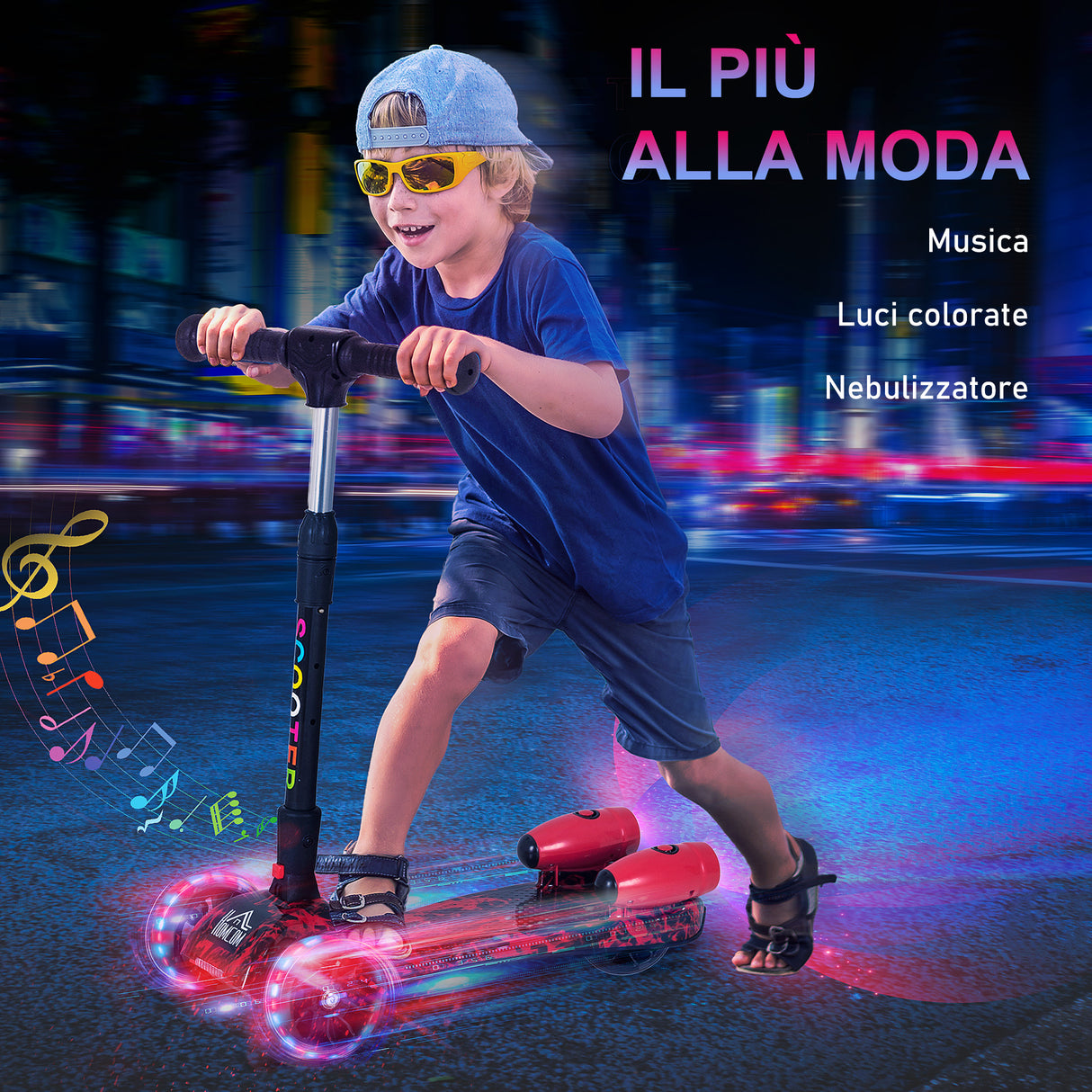 easycomfort easycomfort monopattino 3 ruote pieghevole altezza regolabile per bambini 3 8 anni rosso