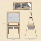 easycomfort easycomfort lavagna per bambini con cavalletto 3 in 1 e cestini eta 3 6 anni 58x50 5x109cm color legno
