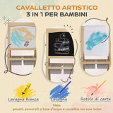 easycomfort easycomfort lavagna per bambini con cavalletto 3 in 1 e cestini eta 3 6 anni 58x50 5x109cm color legno