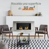 easycomfort easycomfort camino bioetanolo da parete con 2 bruciatori 110x54x14 5cm