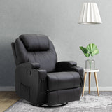 easycomfort easycomfort poltrona relax massaggiante con 8 punti 5 modalita e 2 intensita reclinabile con poggiapiedi e girevole 84x92x109cm nero