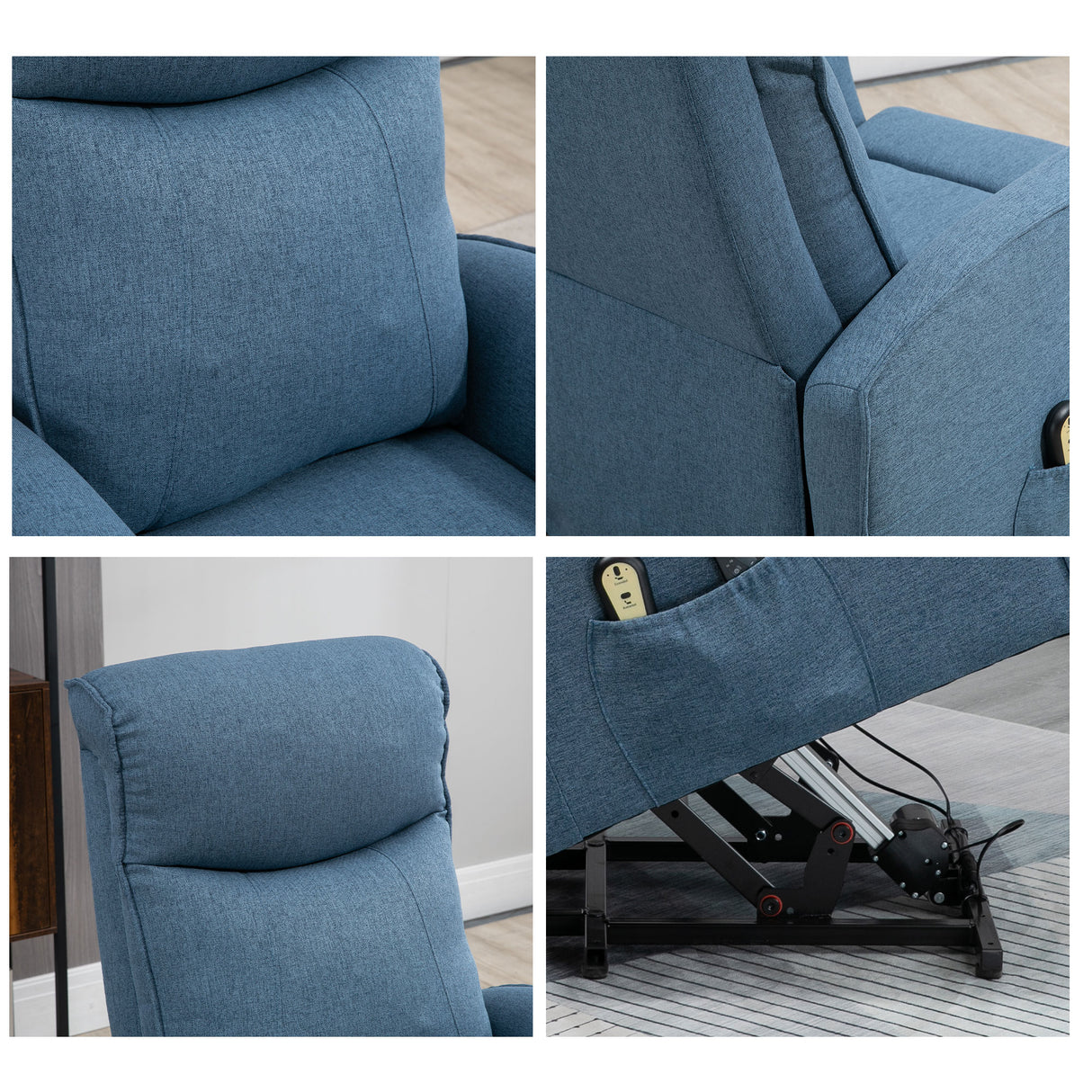 easycomfort easycomfort poltrona relax alzapersona con 8 punti massaggio reclinazione a 135 e 2 telecomandi blu
