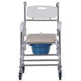 easycomfort easycomfort sedia a rotelle impermeabile con wc seduta in ecopelle 4 ruote vaso rimovibile per anzianidisabili 84x54x96cm ean 8054144133058