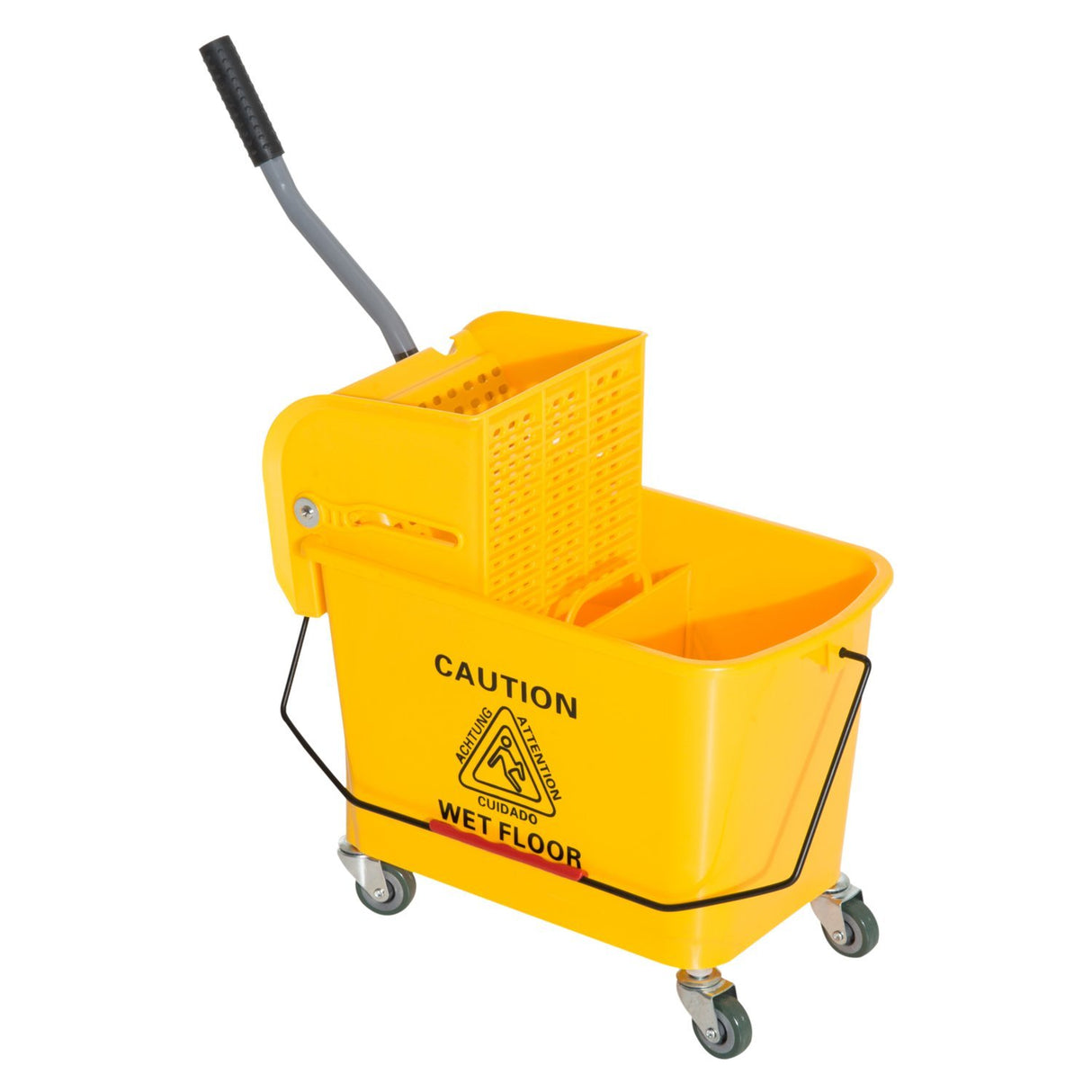 easycomfort easycomfort carrello secchio con separatore acqua e strizzatore rimovibile in pp giallo 63 x 27 x 67cm ean 8054111843638