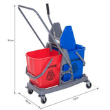 easycomfort easycomfort carrello delle pulizie professionale 2 secchi capacita 25l strizzatore 73 45 92cm ean 8054111848763